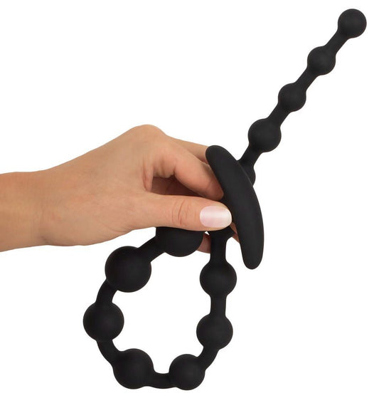 2-Black Velvets Anal Beads Silic-2