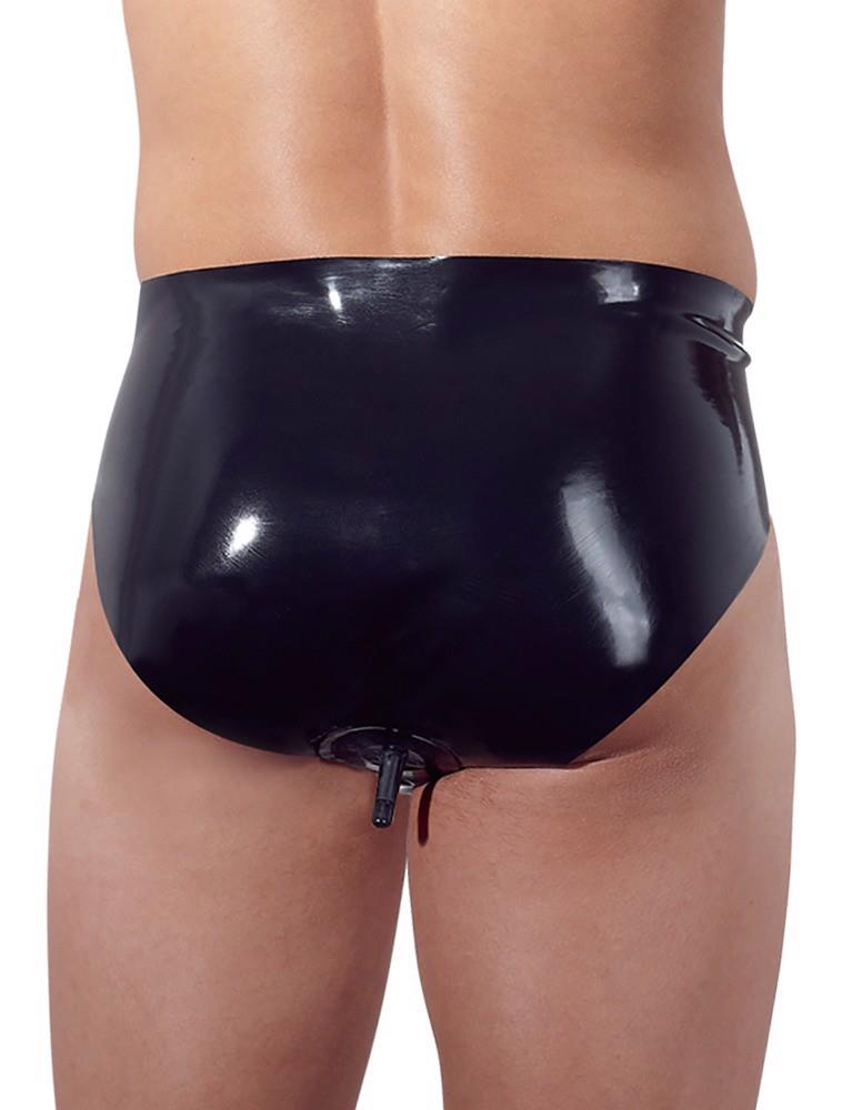 4-Men's Latex Briefs with Plug M-4