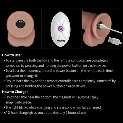 4-10" Vibrating Sliding Skin Pro II Dual Layer Silicone Dong-4