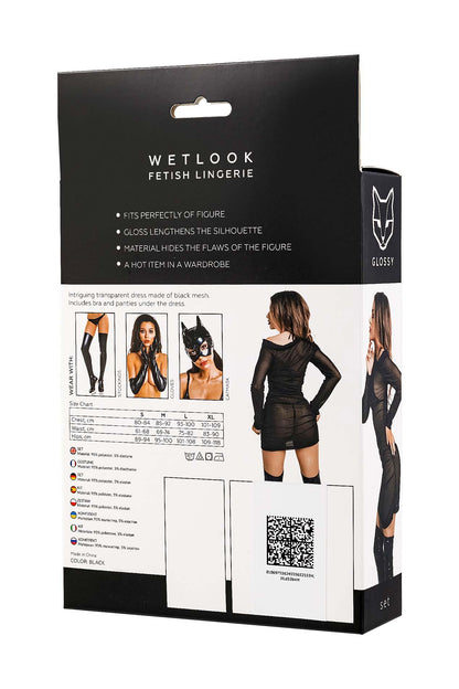1-Komplet bielizny Glossy Sheril wetlook czarny XL-1
