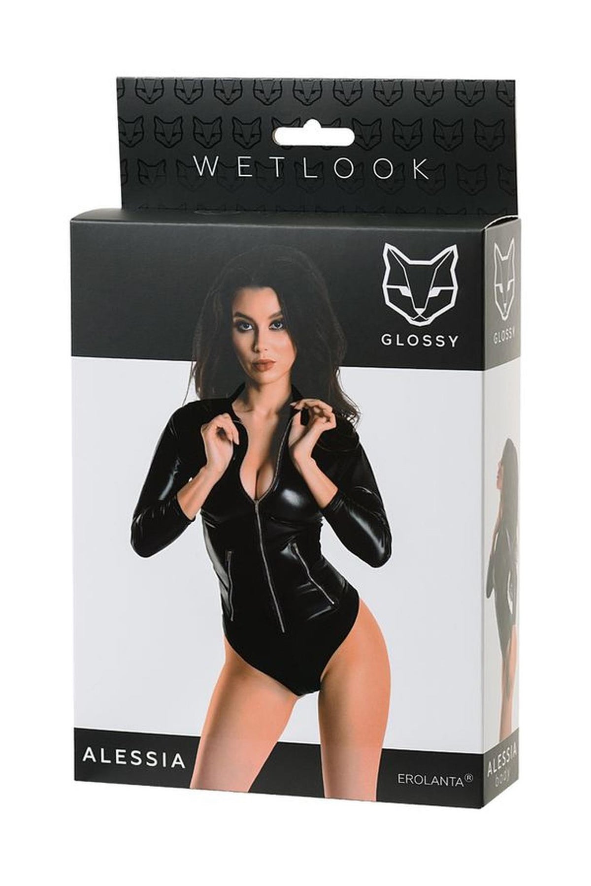 6-Body Wetlook Alessia Glossy czarne XL-6