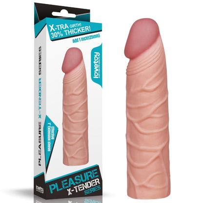 5-Add 1"" Pleasure X Tender Penis Sleeve Flesh-5