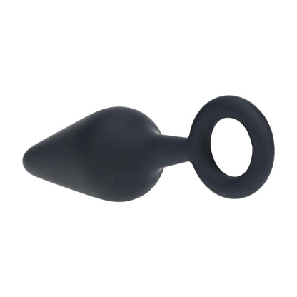 7-Silikonowy korek analny z pętlą Levelz M czarny 12 cm-7