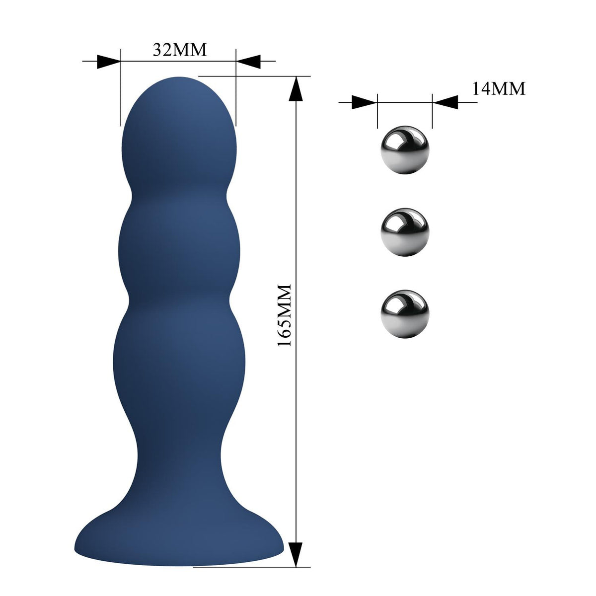 5-Korek analny silikonowy z 3 metalowymi kulkami Mr. Play-5