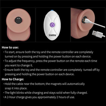 6-8" Vibrating Sliding Skin Pro II Dual Layer Silicone Dong-6