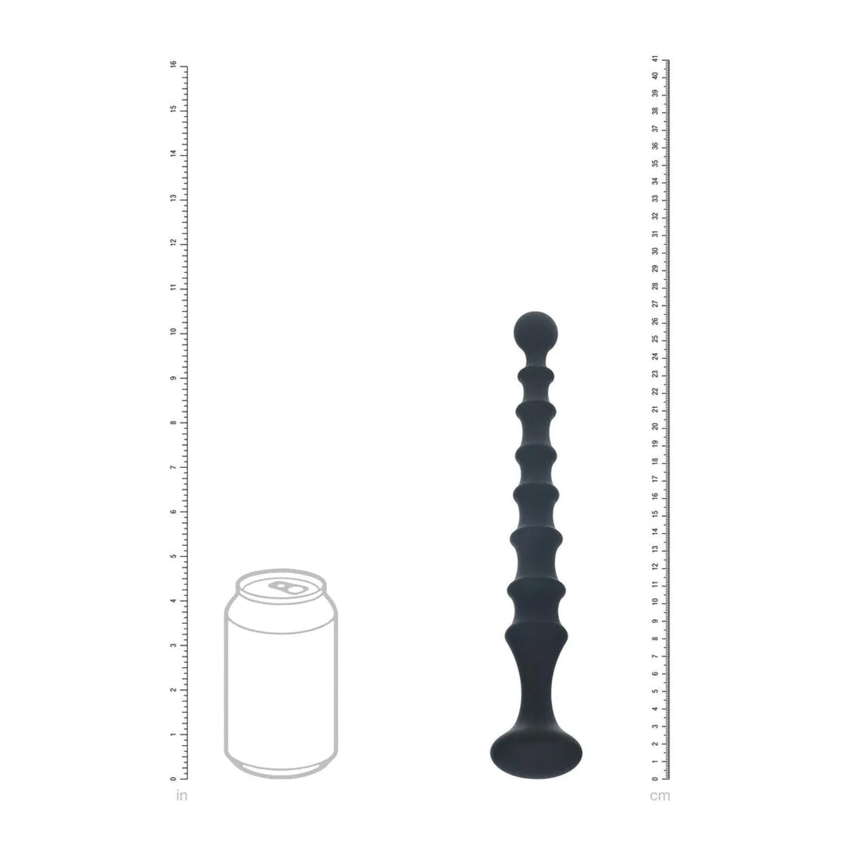 5-Sonda analna żebrowana Levelz silikonowa czarna 26,7 cm-5