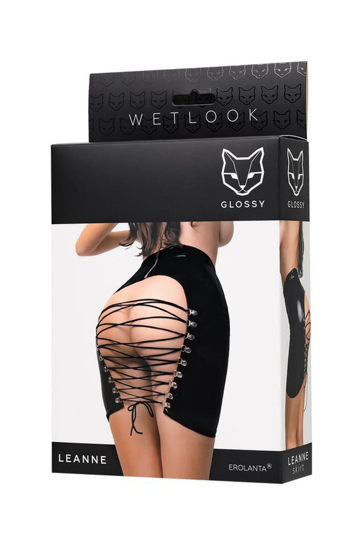 5-Spódnica wetlook Leanne Glossy czarna L-5