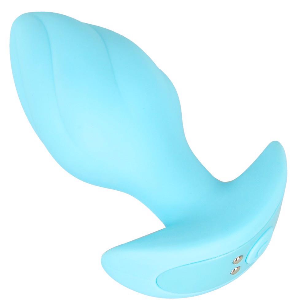 5-Korek analny wibrujący Cuties niebieski 7 trybów USB-5