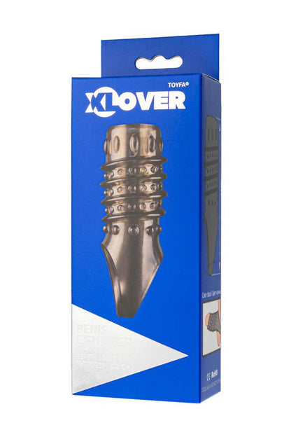 3-Nakładka na penisa XLover TPE przezroczysto czarna 10,5 cm-3