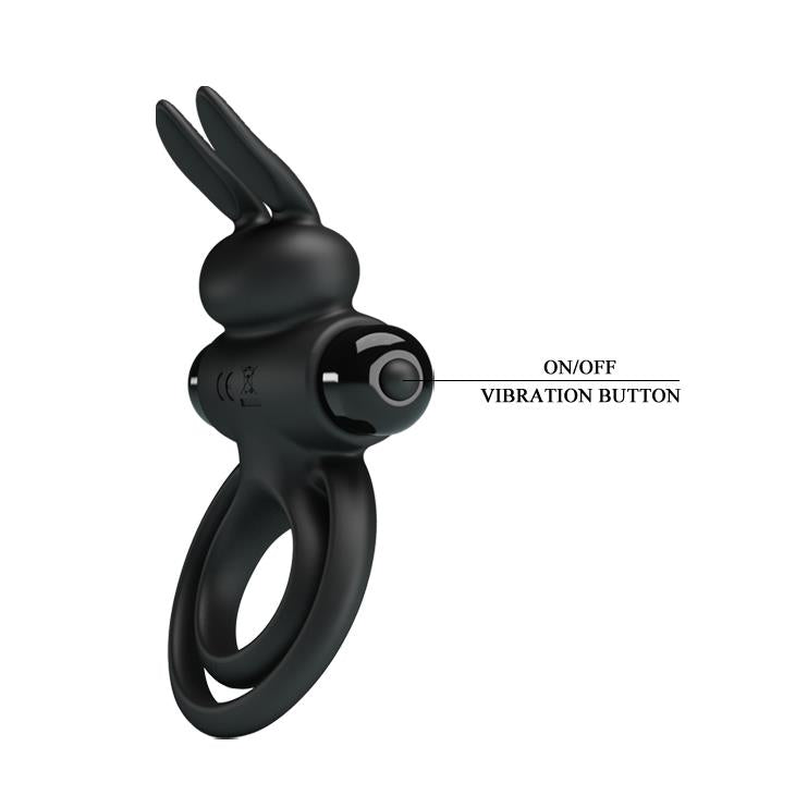 4-Pierścień wibrujący Pretty Love Vibrant Penis Ring III czarny-4