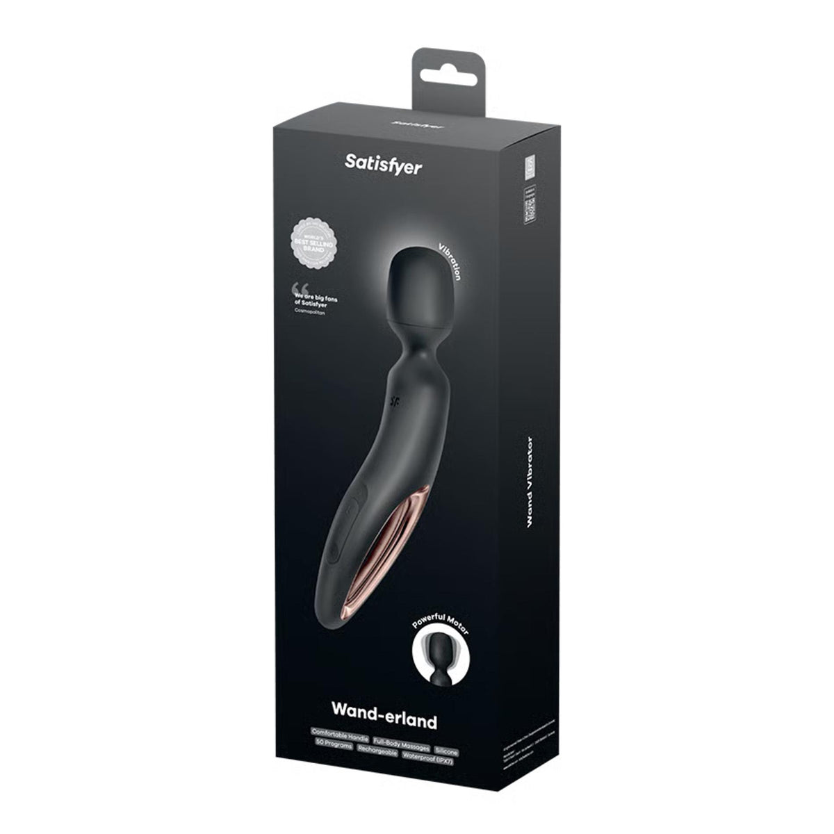 3-Masażer wibracyjny Satisfyer Wanderland XXL czarny różowe złoto 30 cm USB-3