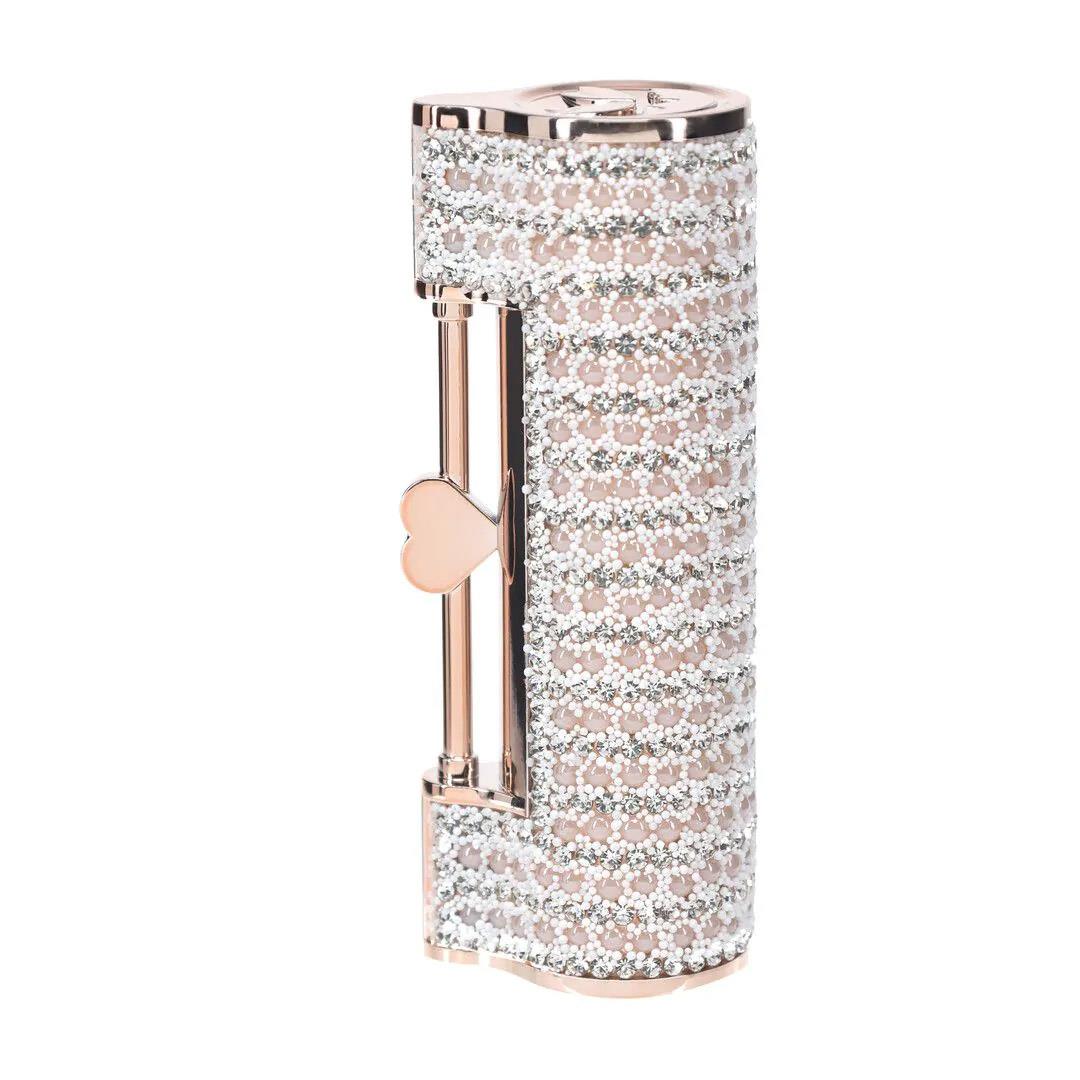 5-Wibrator szminkowy Loveline Angel różowy USB z końcówkami-5