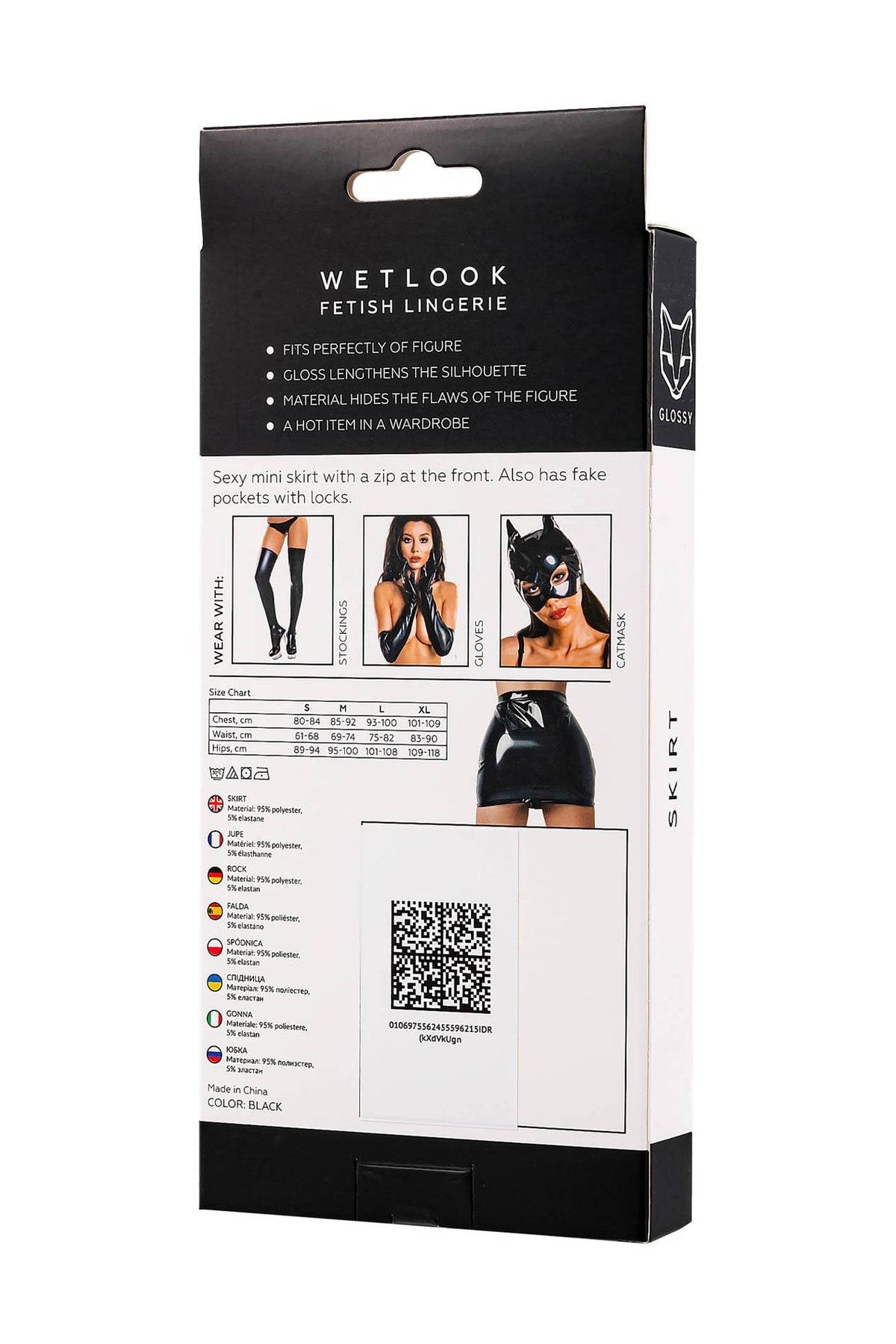 5-Spódnica wetlook Glossy Billie czarna XL-5