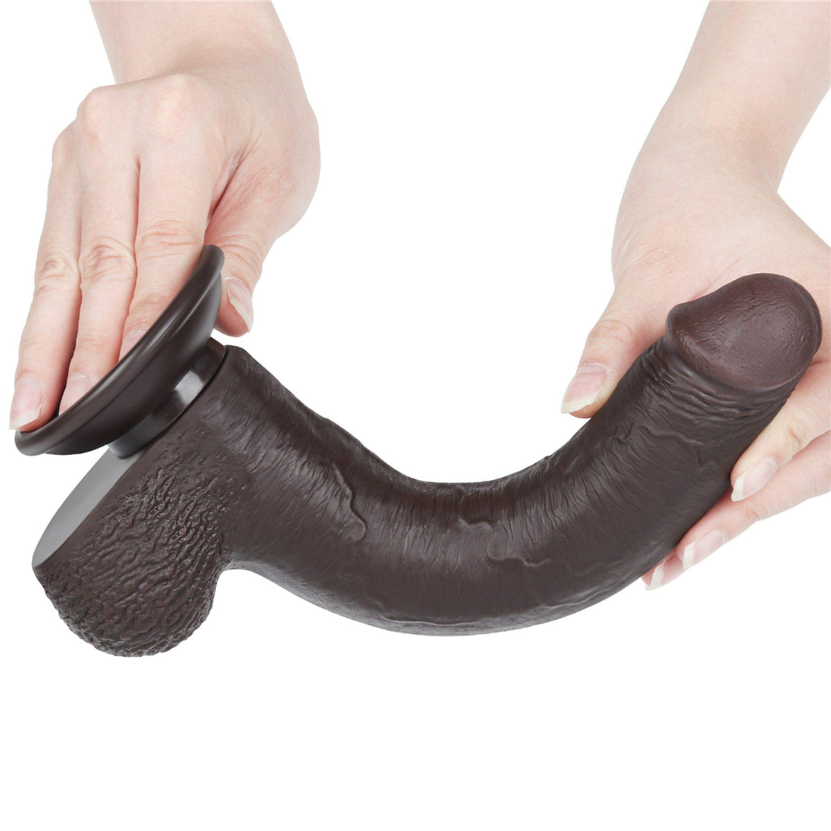 6-9'' Sliding Skin Dual Layer Dong Black-6