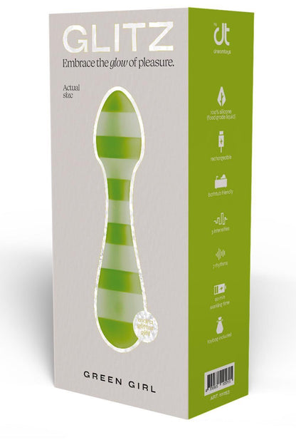 1-Wibrator wand Glitz Green Girl zielony USB 14,5 cm-1