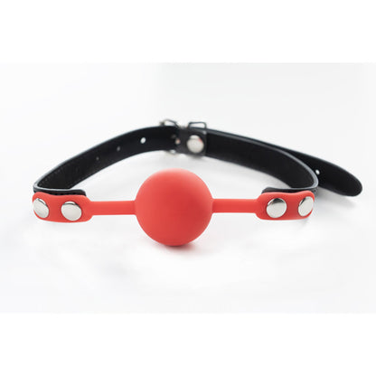 7-Knebel silikonowy balonowy czerwony Fantasy regulowany 4 cm-7