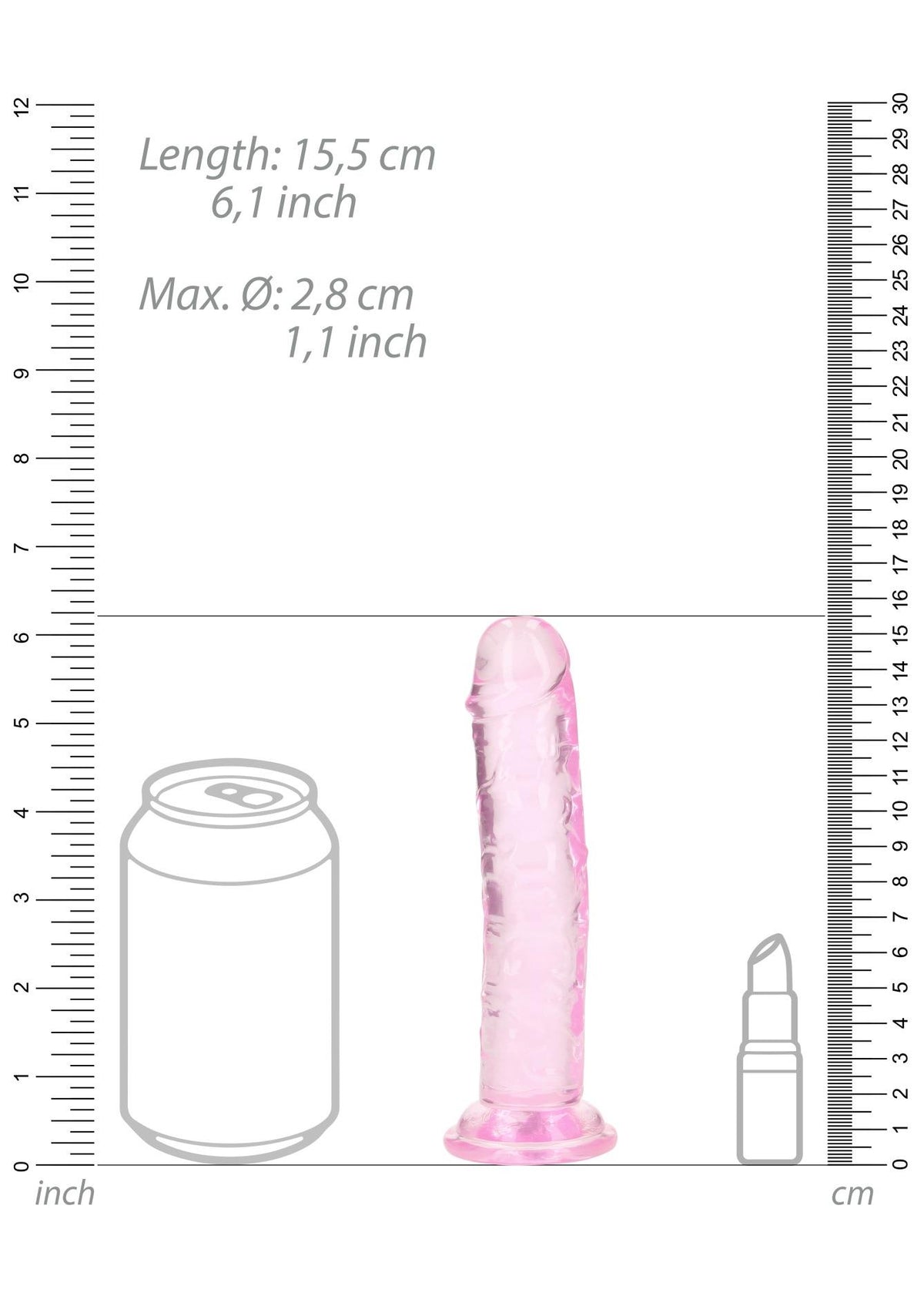 3-Straight Realistic Dildo with Suction Cup - 6'' / 14,5-3