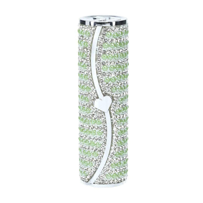 1-Mini wibrator pomadka Loveline zielony z 4 końcówkami USB-1