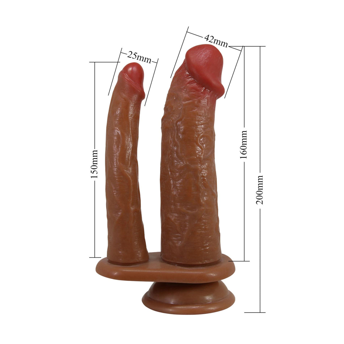 7-Podwójne dildo wibrujące Pretty Love Hulbert cieliste 18 cm-7