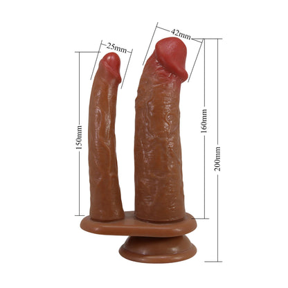 7-Podwójne dildo wibrujące Pretty Love Hulbert cieliste 18 cm-7