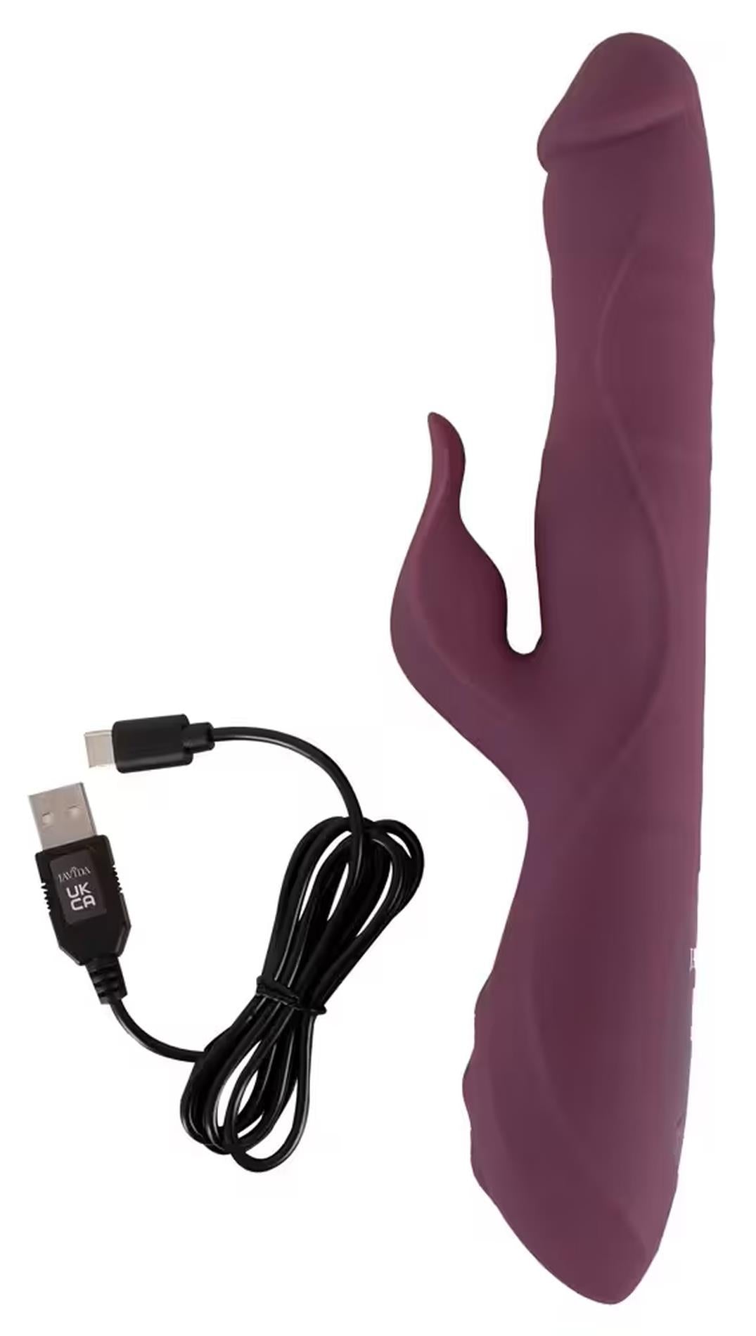 5-Wibrator króliczek Javida z pchnięciem i perełkami USB C-5