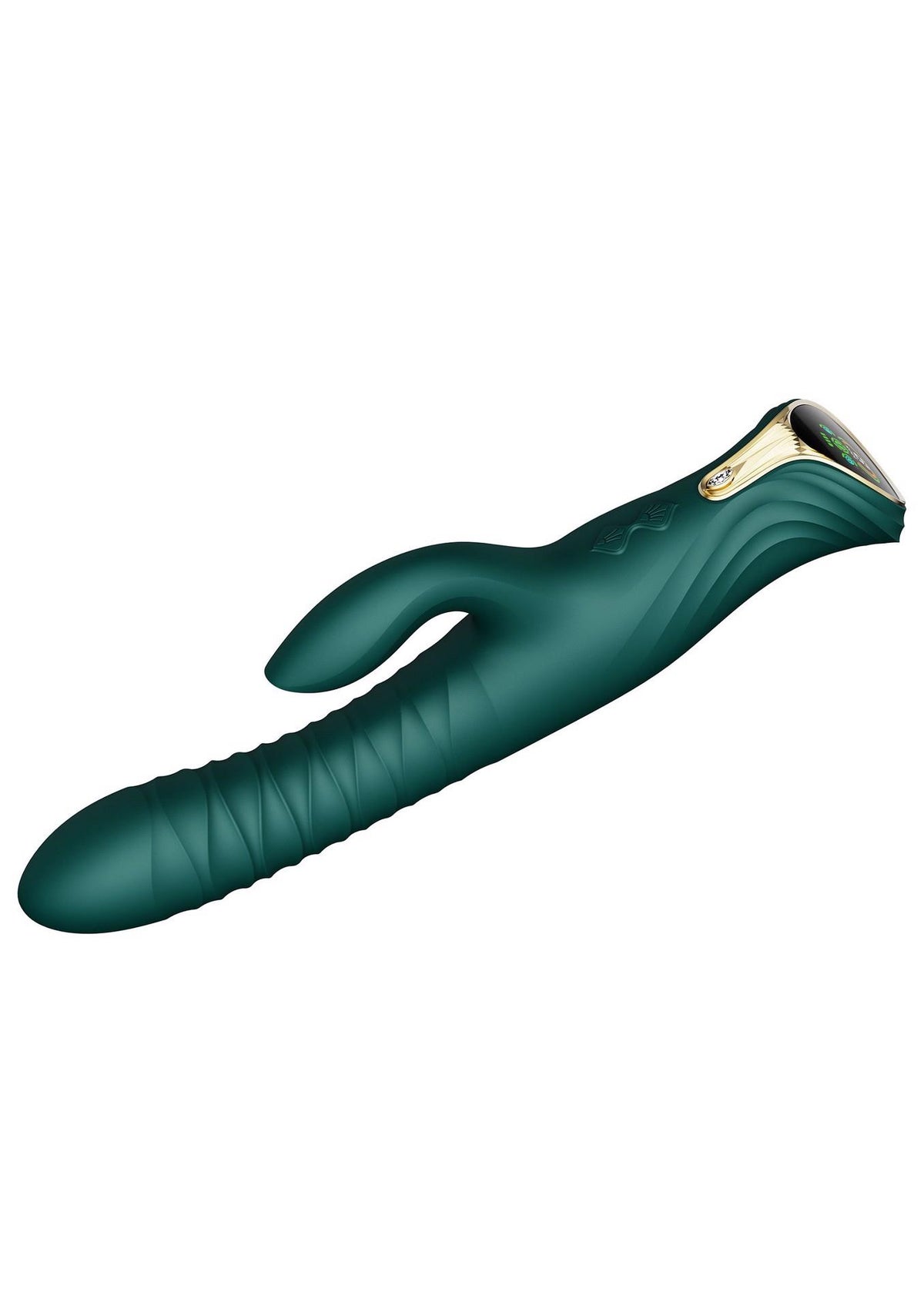 9-Wibrator króliczek Mose thrusting z podgrzewaniem zielony 25.8 cm-9