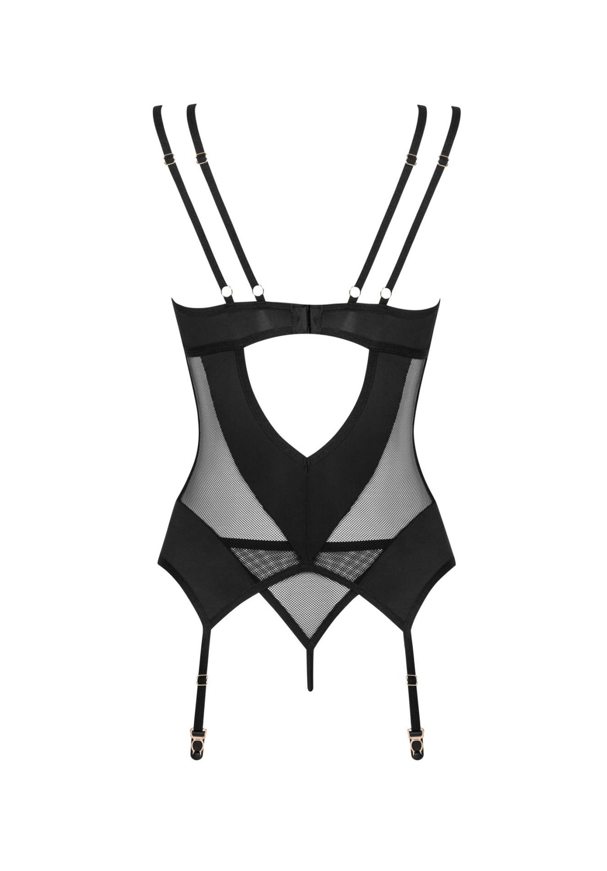 2-Gorset i stringi Nesari Obsessive czarne XS/S-2