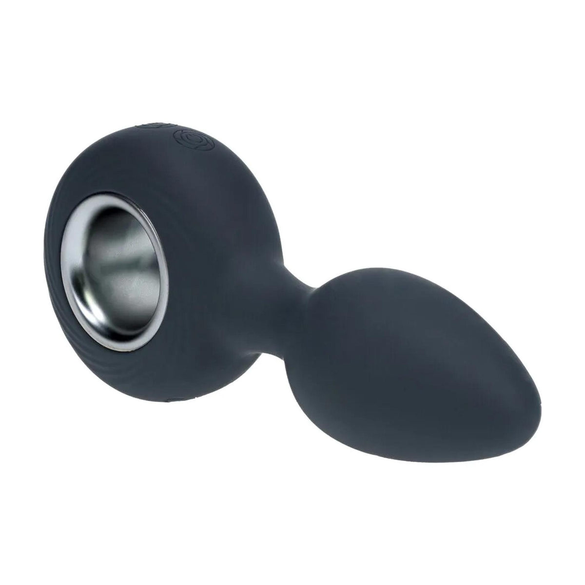 8-Vibrating Silicone Anal Plug with Loop - Black-8