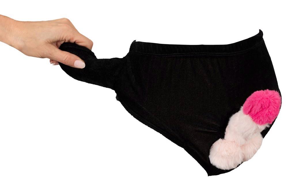 3-Majtki z nadmuchiwanym pluszowym penisem Orion czarne uniwersalne-3