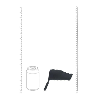5-Nakładka wibrująca silikonowa żebrowana z pierścieniem Levelz czarna 4,3cm-5