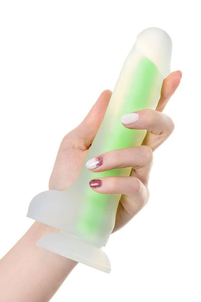 4-Dildo żelowe Beyond by Toyfa Wade Glow świecące zielone 14,5 cm-4