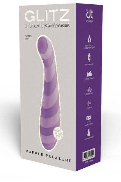 3-Wibrator punktu G Glitz Purple Pleasure fioletowy USB 15,7 cm-3