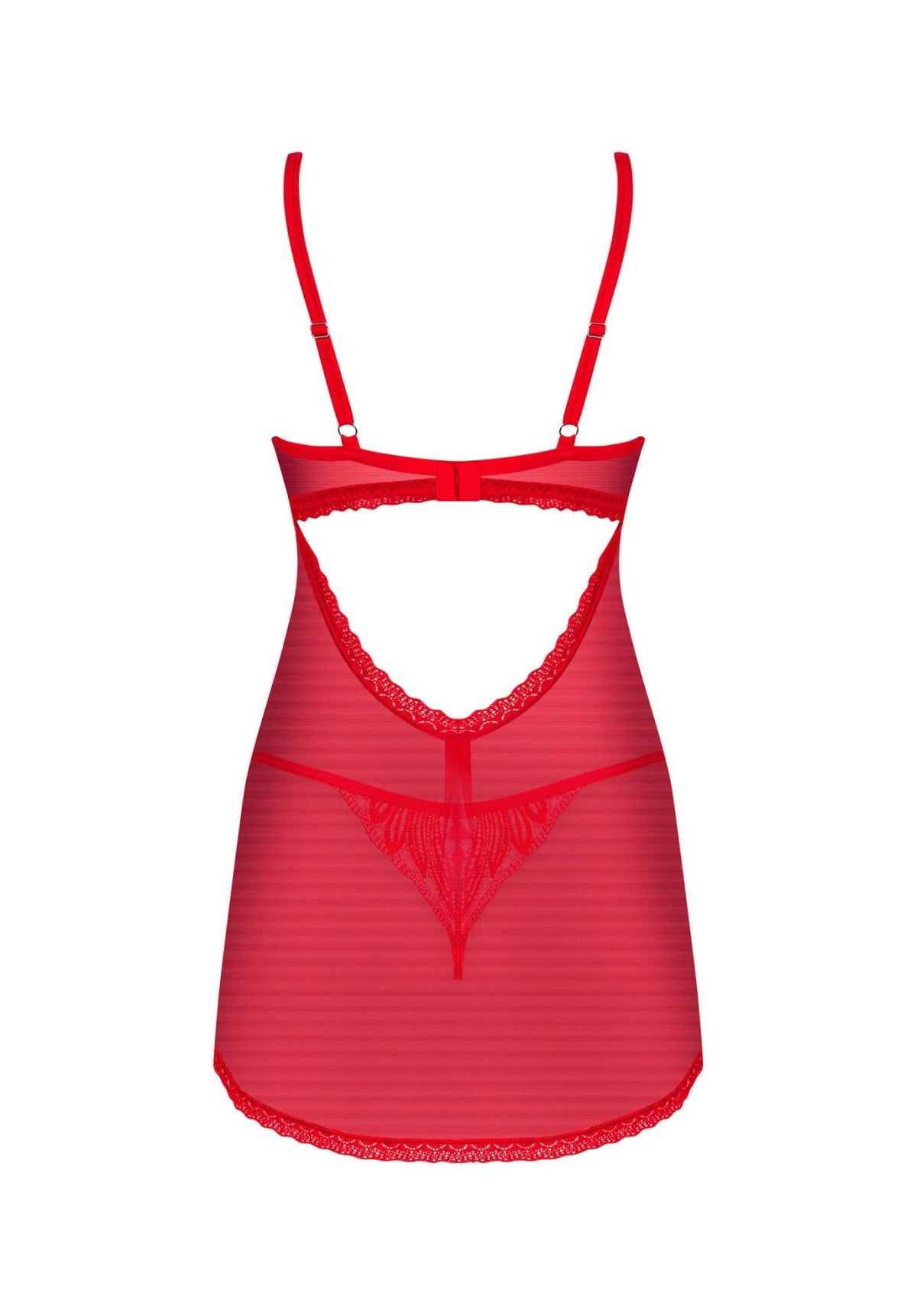 7-Czerwony babydoll z stringami Obsessive Chilisa M/L-7