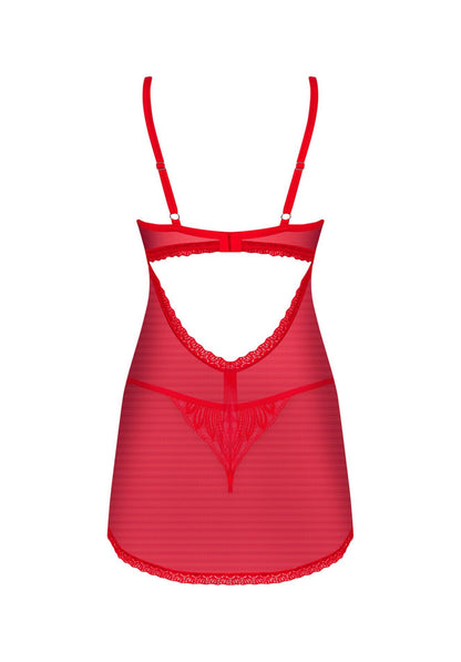7-Czerwony babydoll z stringami Obsessive Chilisa M/L-7