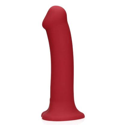 9-Duże wibrujące dildo silikonowe Loveline malinowy czerwony 20 cm-9