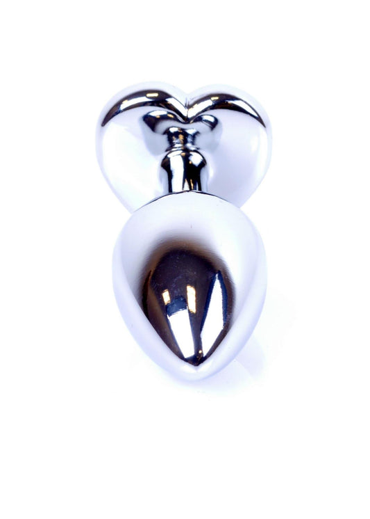 1-Biżuteria analna srebrna serce MyLove Toys czarna 7 cm-1