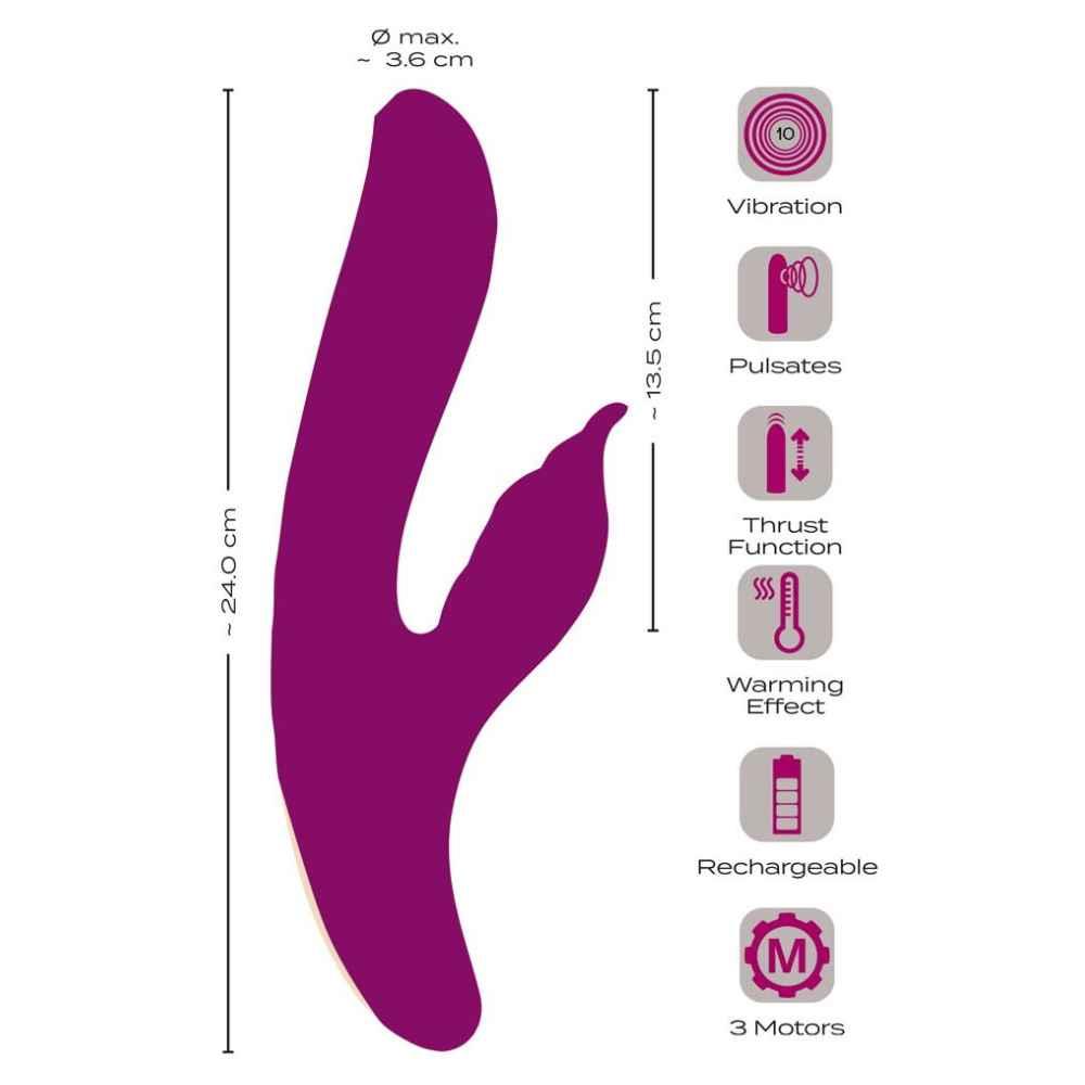 5-Wibrator króliczek Javida 4 funkcje silikonowy USB-5