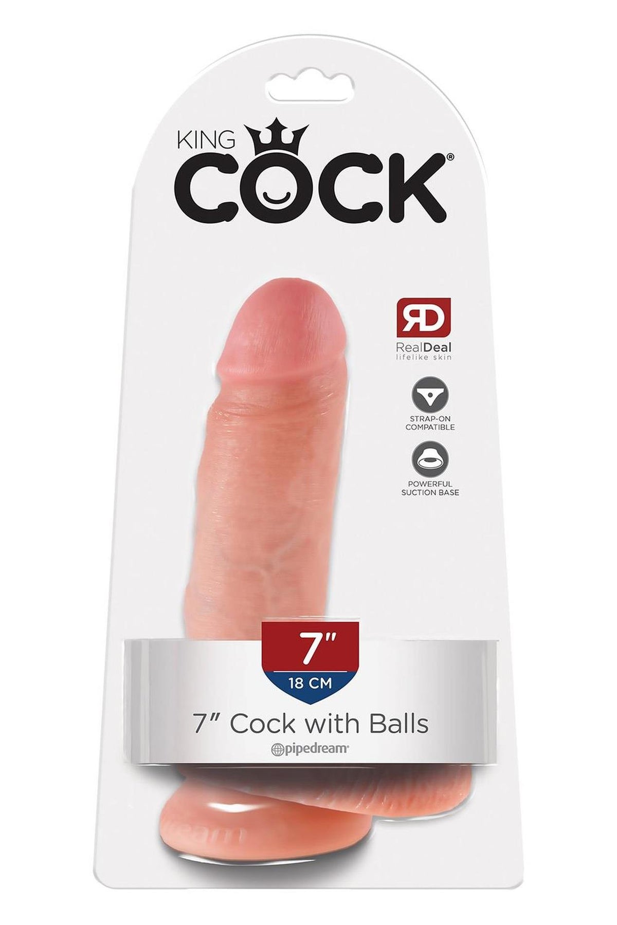5-Dildo King Cock 18 cm z jądrami jasne Pipedream-5