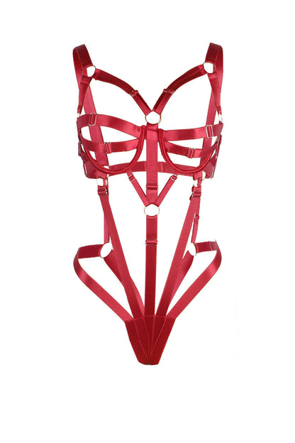 4-Regulowany body harness Paris Hollywood czerwony-4