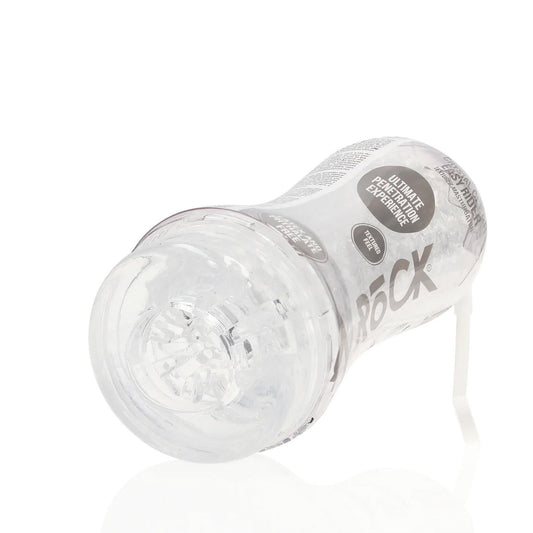 2-Masturbator teksturowany Easy Rider RealRock transparentny 21 cm-2