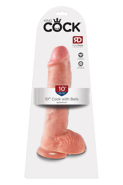 5-Dildo realistyczne King Cock 25 cm z jajami jasne Pipedream-5