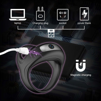 5-Wibrujący pierścień erekcyjny Lovesecret Premium silikonowy wodoodporny USB-5