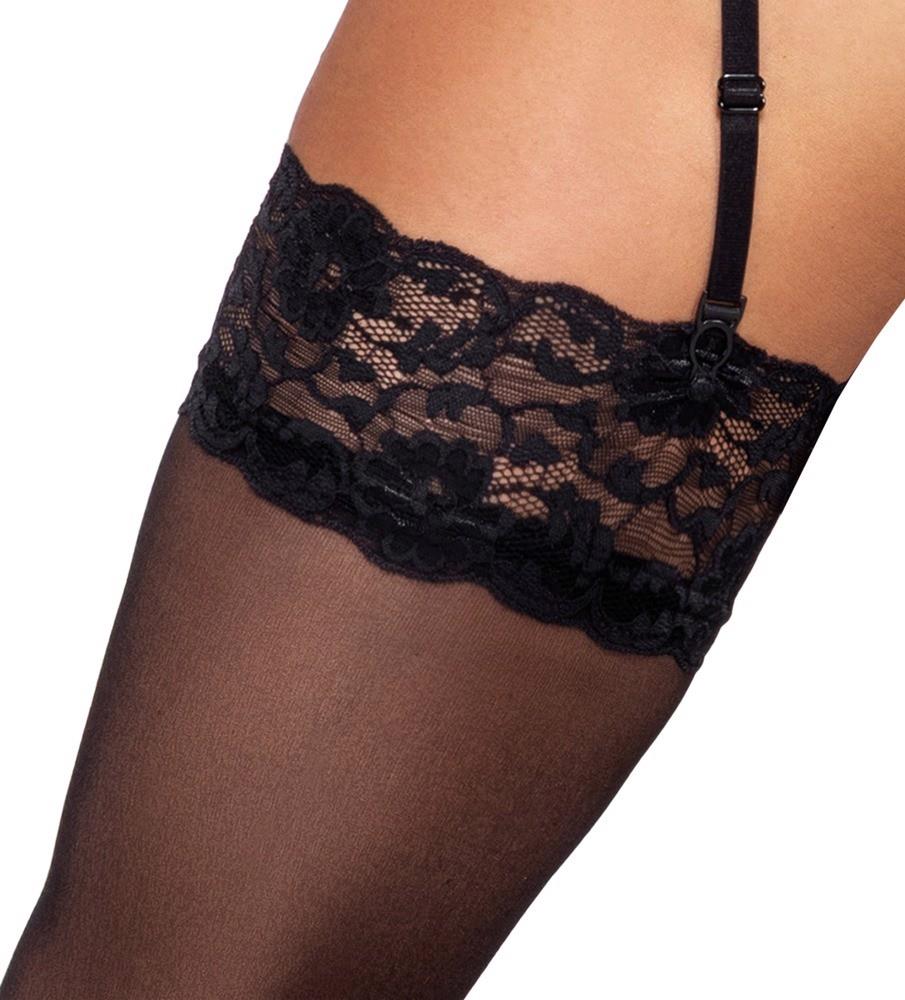 3-Pończochy z koronką Cottelli LEGWEAR czarne M 20 den-3