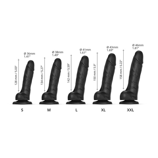 1-Realistyczne dildo Sliding Skin Strap-on-me czarne M-1