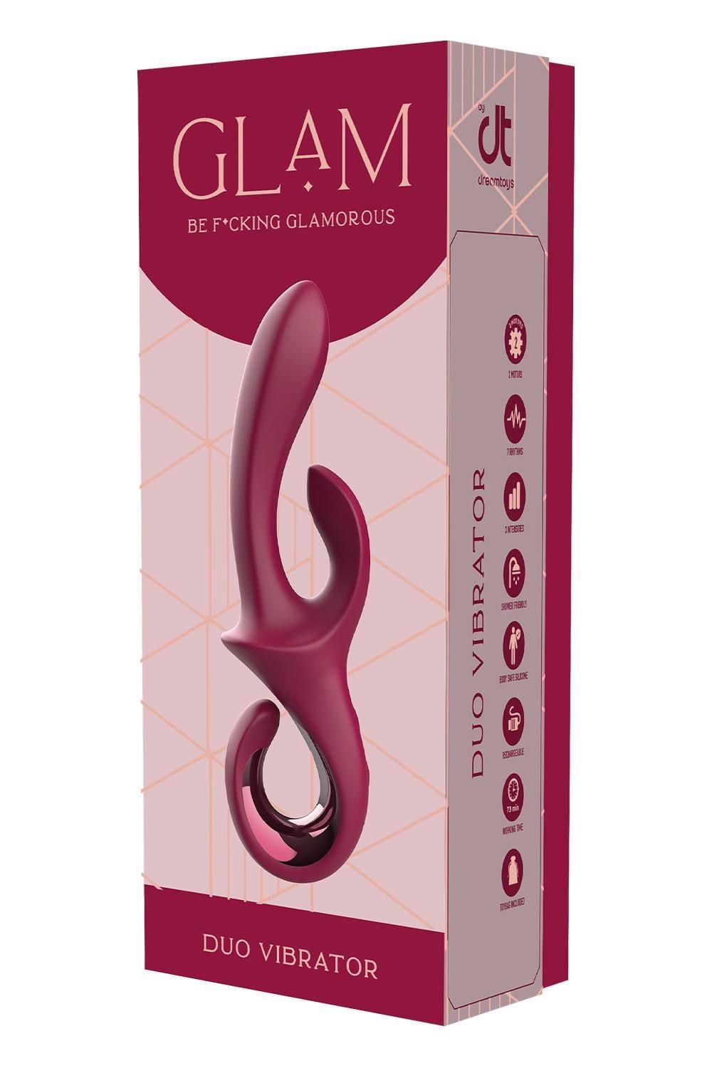 4-Wibrator króliczek Glam Duo Dreamtoys silikonowy USB 22 cm-4