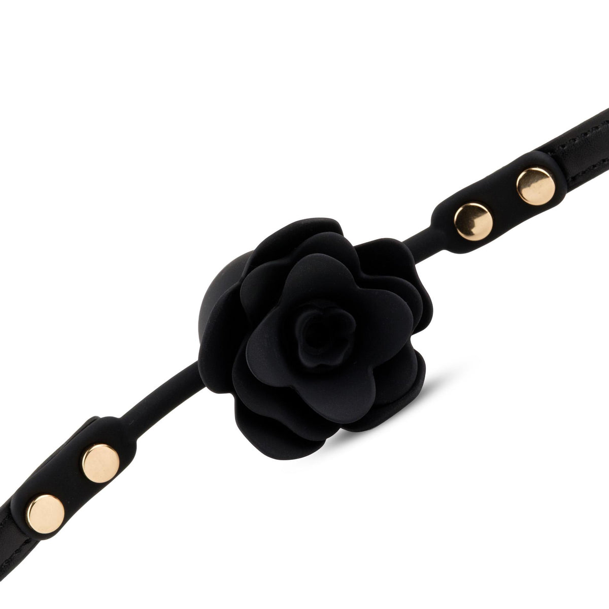 3-Knebel silikonowy Black Rose z różą i kanałem 4,2 cm-3