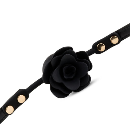 3-Knebel silikonowy Black Rose z różą i kanałem 4,2 cm-3