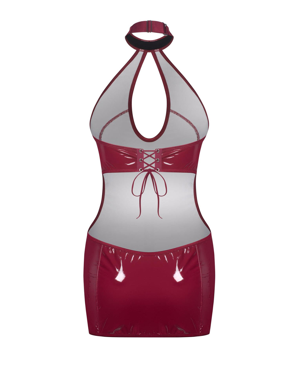 1-Sukienka lakierowana Obsessive Redya czerwona S/M-1