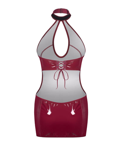 1-Sukienka lakierowana Obsessive Redya czerwona S/M-1