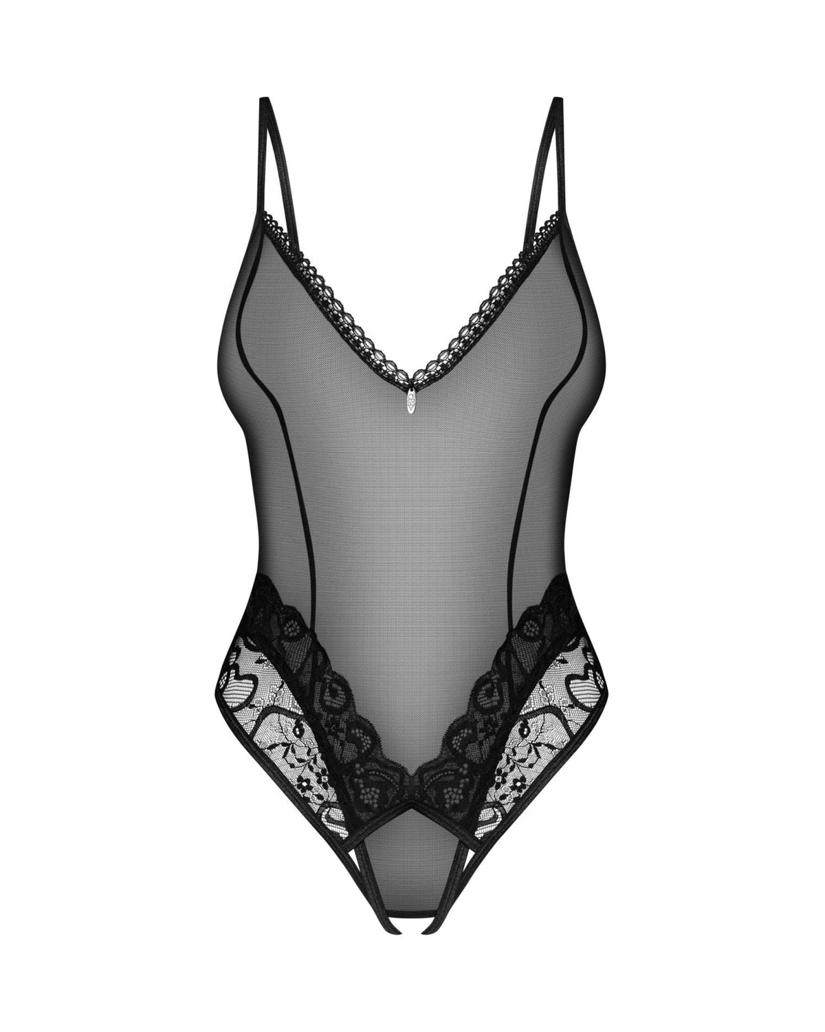 5-Body otwarte Obsessive Blomentis czarne XS/S-5